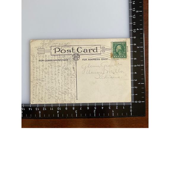 Antique 1917 Ephemera Posted Signed Postcard Humorous Mailman Girl Best Wishes - Picture 3 of 6